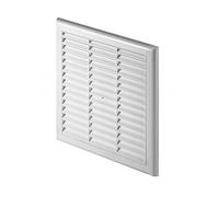 Prostko LTD White Air Vent Grille - 250mm x 250mm / 10 in x 10 in - with Adjustable Shutter and Fly Screen - Ventilation Cover.