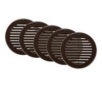 Prostko Round Air Vent Cover with Insect Screen - Sleek Louvered Grille for HVAC Systems - Ideal for Home, Office, Bathroom & Kitchen Ventilation 100mm - Brown (Pack of 5)