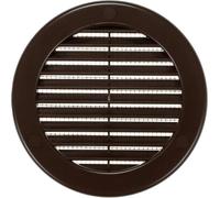 Prostko Round Air Vent Cover with Insect Screen - Sleek Louvered Grille for HVAC Systems - Ideal for Home, Office, Bathroom & Kitchen Ventilation 100mm - Brown (Pack of 50)