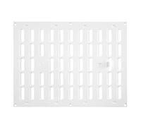 Prostko White Metal Air Vent Grille / 400mm x 300mm / with Adjustable Shutter/Modern Rectangular Flat Louvre Duct Cover