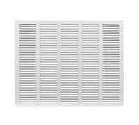 Prostko White Metal Air Vent Grille / 500mm x 400mm / with Fly Screen - Anti Insect Mesh/Modern Rectangular Flat Louvre Duct Cover