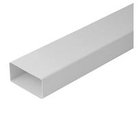 Prostko White Rectangular Channel - 55mm x 110mm / 1m - Lightweight PVC Plastic Tube - Ventilation Flat Duct Pipe