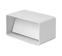Prostko White Rectangular Channel Non Return Valve / 60mm x 204mm / Duct Pipe Connector Damper/Lightweight PVC Connector/Flame Retardant