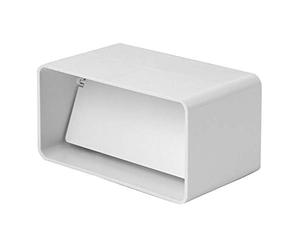Prostko White Rectangular Channel Non Return Valve / 60mm x 204mm / Duct Pipe Connector Damper/Lightweight PVC Connector/Flame Retardant