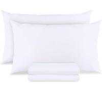 Prosty White Pillow Cases 2 pack PolyCotton White Pillowcases 2 Pack, Pillow Protectors 2 Pack, Envelope CLosure 200 Threads Count Pillow Covers