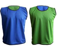 PROSTYLE SPORTS 10 Football Training Reversible Bibs Football Netball Rugby Hockey Cricket (Royal/green, Adult (Large-XL))