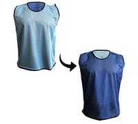 PROSTYLE SPORTS 10 Football Training Reversible Bibs Football Netball Rugby Hockey Cricket (Sky/Navy, Adult (Large-XL))