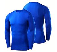 Prostyle Sports Compression Armour Baselayer Top Thermal Skins Shirt (Blue, Medium)