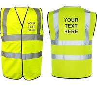 PROSTYLE SPORTS Customised/Personalised Hi vis-viz High Visibility Reflective vest/waistcoat Printed safety high visibility vest with your text (Hiviz Orange (Printed Front & Back), XL)