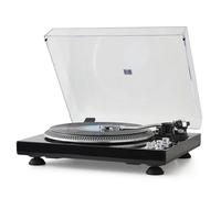 PROSUCO Vinyl Record Player, Bluetooth Turntable with Magnetic Cartridge, 2-Speed Belt Drive High-Fidelity Player with Auto-Return, Pitch Control & Preamp, Glossy Black