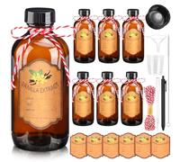 ProSuites 6 Pack Vanilla Extract Bottles 4 oz Homemade Glass Bottles for Vanilla Extract Amber Glass Jars for Syrup,Food,Sauce,Beans,Vanilla Extract Christmas Gift