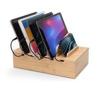 Prosumer's Choice Bamboo Mobile Charging Station w/Cable Cubby