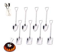 ProsXinty 8 Pcs Stainless Steel Shovel Spoon, Dessert Ice Cream Spoon, Tea Coffee Sugar Cake Spoon, Silver