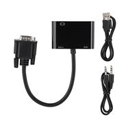 Prosxylate VGA to HDMI Converter Cable, Plug and Play Video Adapter with Audio Support, HD Signal Converter for Desktop Laptop Projector with Micro USB Power