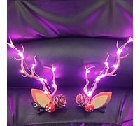 Prosy 2pcs LED Light up Antlers Headwear Glowing Hair Clips Christmas Hair Bands Party Decorative for Women and Girls (Red Lights 2)