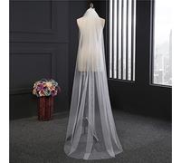 Prosy Bridal Veils 1 Layer Wedding Tulle Cut Edge Round Tail Veil with Comb for Women and Girls (White)
