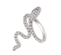 Prosy Entangled Snake Rings Silver Crystal Rhinestones Rings Adjustable Finger Rings Jewelry for Women and Girls