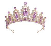 Prosy Gold Tiara Wedding Tiaras and Crowns for Women Rhinestone Queen for Women Princess Crown Birthday Tiara Headbands for Wedding Prom Bridal Party Halloween Costume Christmas Gifts (Purple)