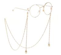 Prosy Twist Pearl Sunglasses Chain Simple Crystal Beaden Glasses Chain Glasses Accessories Decor for Woman and Girls (C-Gold)