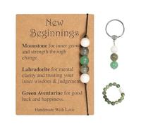Prota 3Pcs New Beginnings Gifts with Card, Crystal Bracelet & Keychain for Divorce, Breakup or Goodbye