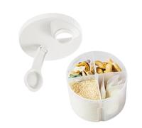 Protable Milk Powder Dispenser Pot with 4 Compartments, Formula Powder Pot with Rotatable Cover for Outdoor Travel