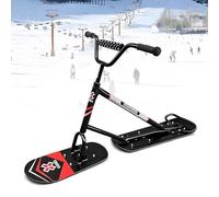 Protable Snow Scooter/Skis - Adults Snow Skateboard/Sleds with Natural Grip Posture,Triple-Reinforced,Snowboard Snowmobile for Groomed Trails & Backcountry Black