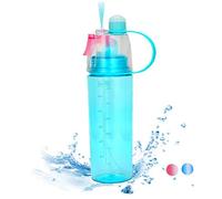 Protable Sports Spray Water Bottle with Straw and Handle Leakproof Water Bottle Mist Plastic Cooling Drink Bottle for Cycling, Driving, Climbing