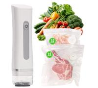Protable Vacuum Sealer Machine, Compact Vacuum Food Sealer with 30 Reusable Vacuum Bags (Small Size*15, Medium Size*15), Handheld Vacuum Sealer for Preserving Vegetables, Fruits, Meat