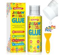 Protado Jigsaw Puzzle Glue, 200ML Clear Quick Dry Puzzle Sealer with Sponge Applicator & Scraper, Water-Based Puzzle Saver for 1000/3000/5000 Piece Paper & Wooden Puzzles, Diamond Painting Crafts