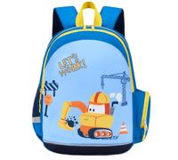 PROTAURI Toddler Backpack for Nursery Kids Boy 3-7 Years Old 12L, Excavator | Chest Strap, Reflective, Lightweight & Water-Resistant, Ergonomically Shaped Breathable Padded Back Panel