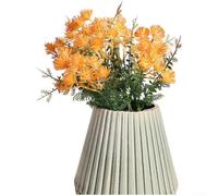 Protea Faux Flower for Wedding Planning Home Studio Office Creative Space Plastic Faux Bloom with Lifelike Leaf Veining (Orange-yellow)
