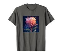 Protea Flowers and Hearts Boho Style Graphic T-Shirt, Men, Asphalt Grey, 4X-Large