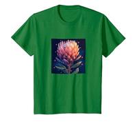Protea Flowers and Hearts Boho Style Graphic T-Shirt, Youth, Kelly Green, 2T