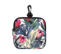Protea Paradise Printed, Square Zipper Storage Bag, Neoprene Coin Purse, Small Wallets, Change Pouch, Change Purse