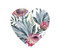 Protea Pattern, Heart Shape Soft Magnetic Fridge Magnets Magnetic Refrigerator Sticker 1pc