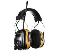 PROTEAR E8830 Digital AM FM Radio Headphones, Hearing Protection 25dB Noise Reduction Safety Earmuff, Comfortable Ear Protector for Lawn Mowing, Construction, Chainsaw and Landscaping(Yellow)