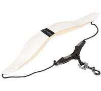 Protec Neck Strap for Saxophone 22" Less Stress Two-Tone Leather with Adjustable Comfort Bar and Metal Swivel Snap, White, Model LTC305WX