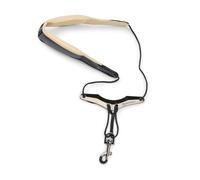 Protec Neck Strap for Saxophone 22" Less Stress Two-Tone Leather with Adjustable Comfort Bar and Metal Swivel Snap, Black, Model LTC310