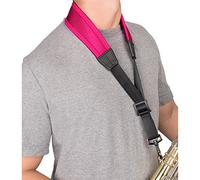 Protec NLS310MHP 22 inch Less Stress Adjustable Saxophone Neck Strap - Hot Pink