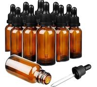 ProTech 10x 60ml Amber Glass Dropper Bottles, Amber Brown Glass Dropper Bottles with Dropper Pipettes, Small Sample Glass Bottles Refillable for Essential oil Diffuser, Serums, Beauty Oil Mix