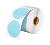 PROTECH® Blue Colour Thermal Label Sticker 2” 50mm x 50mm Self-Adhesive Circle Stickers for DIY, Thank You, Logo Name, QR Code (Roll of 500 Labels)