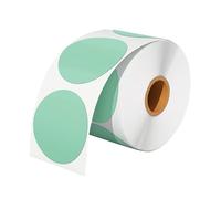 PROTECH® Green Colour Thermal Label Sticker 2” 50mm x 50mm Self-Adhesive Circle Stickers for DIY, Thank You, Logo Name, QR Code (Roll of 500 Labels)