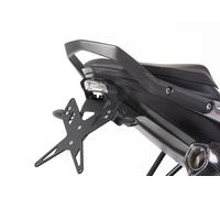 PROTECH license plate holder kit including LED-taillight, reflector and plate light stainless steel/powder-coated aluminium black, black