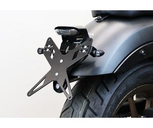 PROTECH license plate holder kit including LED-taillight, reflector and plate light stainless steel/powder-coated aluminium black, black