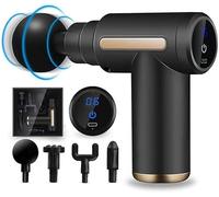ProTech Massage Gun, Mini Massage Gun Deep Tissue, 6 Speeds Deep Percussion Muscle Massager with 4 Massage Heads 1800mAh Battery Type-C Charging Super Quiet & LED Smart Touch, Black