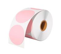 PROTECH® Pink Colour Thermal Label Sticker 2” 50mm x 50mm Self-Adhesive Circle Stickers for DIY, Thank You, Logo Name, QR Code (Roll of 500 Labels)