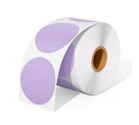 PROTECH® Purple Colour Thermal Label Sticker 2” 50mm x 50mm Self-Adhesive Circle Stickers for DIY, Thank You, Logo Name, QR Code (Roll of 500 Labels)