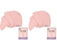 PROTECHT DRYPLUS Super Absorbent Microfibre Hair Turban - Gossamer Pink (Pack of 2)