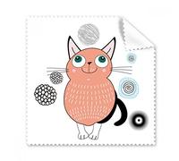 Protect Animal Cartoon Cute Pink Smiling Cat Illustration Glasses Cloth Cleaning Cloth Gift Phone Screen Cleaner 5pcs