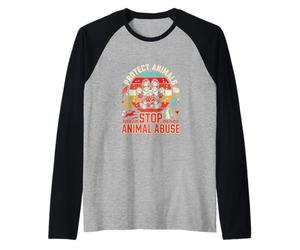 Protect Animals Stop Animal Abuse Rescue Activist Raglan Baseball Tee